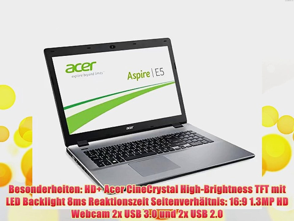Acer Aspire E5-771-30A7 439 cm (173 Zoll) Notebook (Intel Core i3 4030U 19GHz 4GB RAM 1000GB