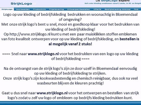 Logo kleding bedrijfskleding bedrukken Bloemendaal