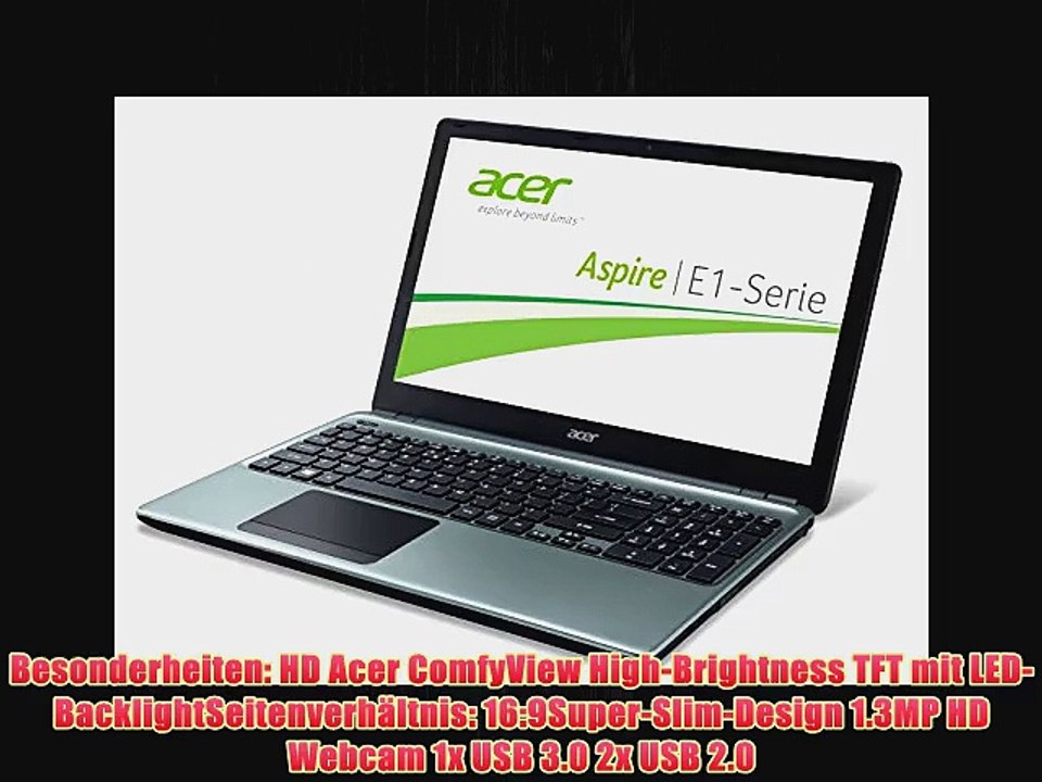 Acer Aspire E1-572G-54204G1TMnii 396 cm (156 Zoll) Notebook (Intel Core i5 4200U 16GHz 4GB