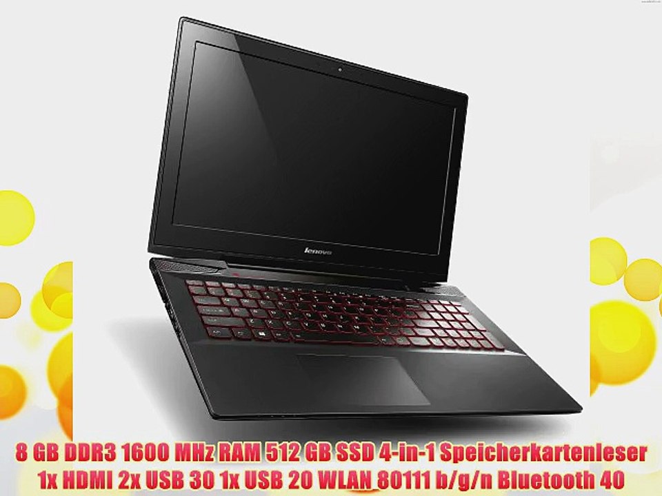 Lenovo Y50-70 396 cm (156 Zoll FHD TN) Notebook (Intel Core i7-4710HQ 35GHz 8GB RAM 512GB SSD