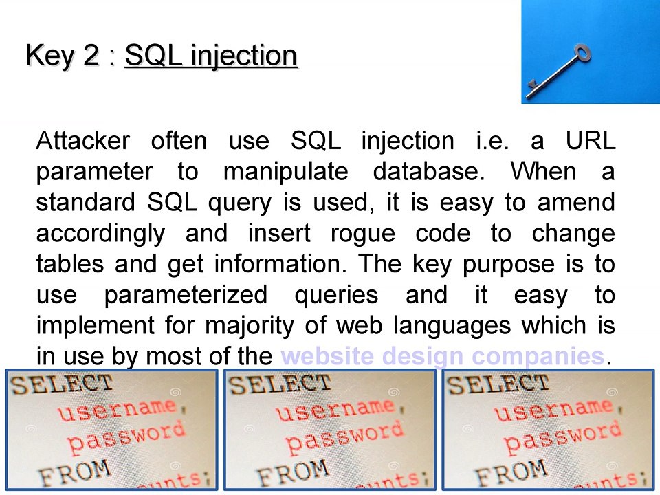 Web application development secure keys