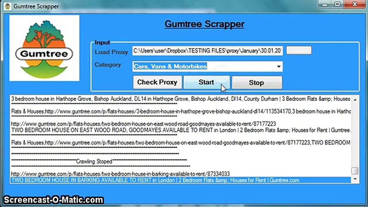 GumTree Scraper Video