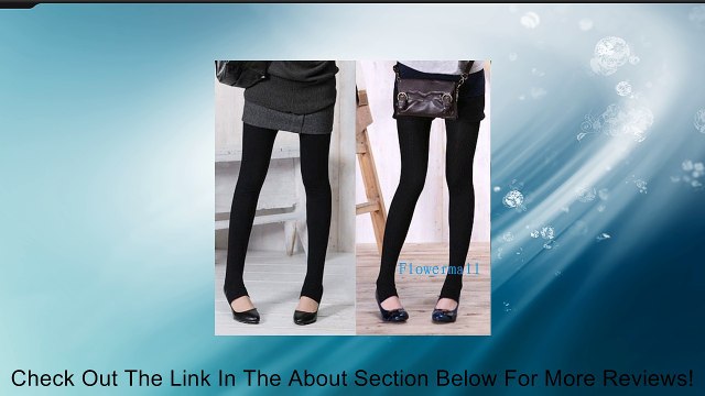 Women's Thick Warm Slim Skinny Footless Stretch Tights Leggings Pants (BJF41-1 Black) Review