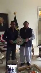 Nawaz Sharif Meets Amir Khan Boxer