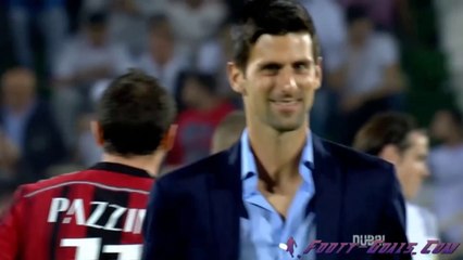 Leva jeito? Djokovic arrisca 'altinha' com astros do Real