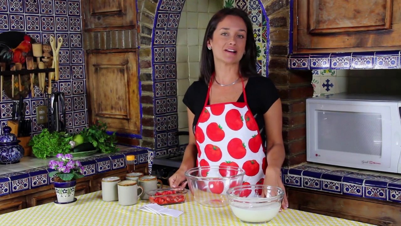 Gelatina de yogurt con fresa