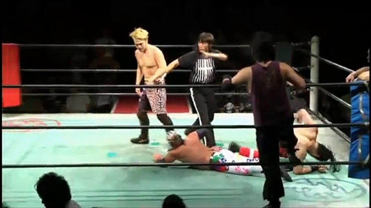 Bad Boy (Fujita "Jr." Hayato & Manjimaru) & Rasse vs. Kinya Oyanagi, Rui Hiugaji & Takeshi Minamino