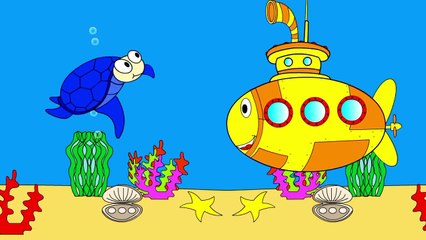 Educative cartoon for kids about submarine