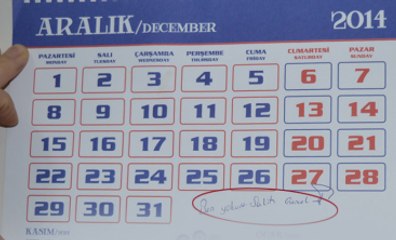 Öleceği Günü Takvim Yaprağına Yazmış