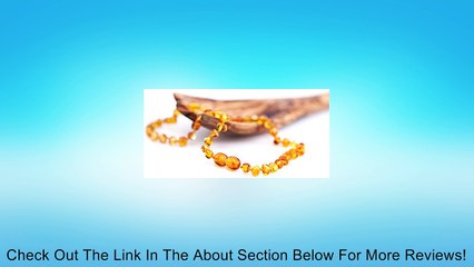 Amber Teething Necklace - IN GIFT BOX - Certified Authentic Baltic Amber - FREE How To Booklet - Amber Beads Work By Releasing Naturally Occurring Succinic Acid As an Anti-inflammatory - Also Helps Reduce Drooling - Satisfied Customer Guarantee (Honey) Re