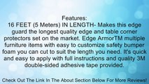 EXTRA LONG LENGTH 16.4 Feet (5 meters) -Premium Furniture Edge and Corner Safety Bumpers From Edge Armor™ - Easy to Attach and Customize Foam Guards - Includes 4 CORNER Cushions - Ensure Your Childrens Safety at Home - 100% Lifetime Satisfaction Guarantee