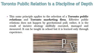 Toronto Public Relation is a Discipline of Depth