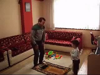 Naughty Kid with his father.