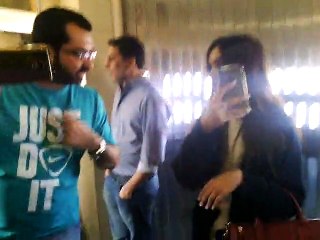 LADY WITH A GROUP OCCUPIES PIA FLT ENGINEERS SEATS,MISBEHAVES AND BLOCK THEIR WAY TO ENTER THE AIRCRAFT