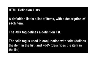 Create a Definition List on Your Webpage