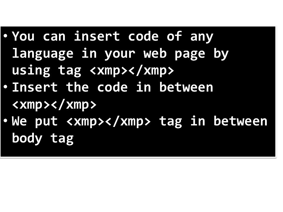inserting code in webpage