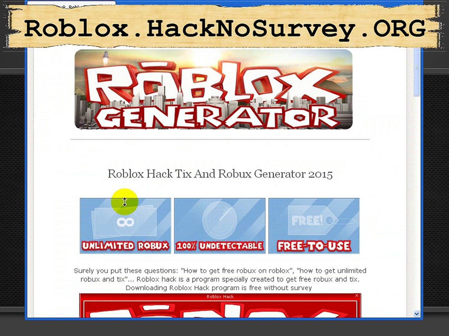 Roblox Hack 2015 How To Get Unlimited Robux And Tix 2015 Video