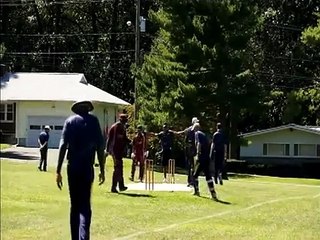 David Couttes first over of the match, Bridgeport vs Norwalk cricket club