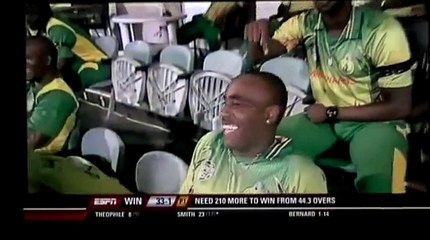 Devon Smith 59) and Tyrone Theophile batting vs Jamaica, super 50 Semi final