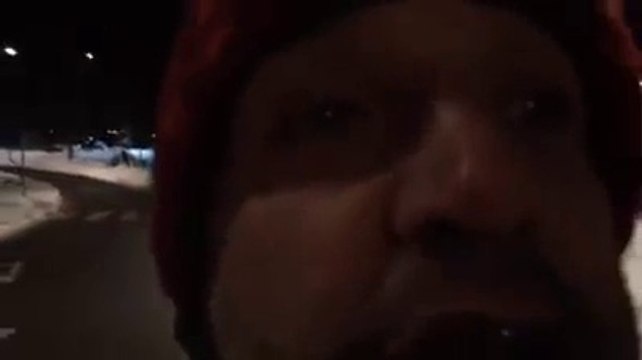 Flavio Insinna a Courmayeur di notte