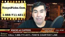 LA Clippers vs. New York Knicks Free Pick Prediction NBA Pro Basketball Odds Preview 12-31-2014