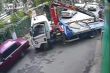 Garage blocked by the parked car