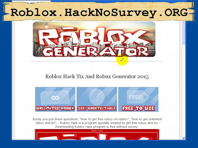 Free Roblox Robux Hack 2015 No Survey No Password - 