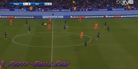 Lucas Moura nearly breaks Nemanja Vidic's ankles- PSG vs. Inter Milan