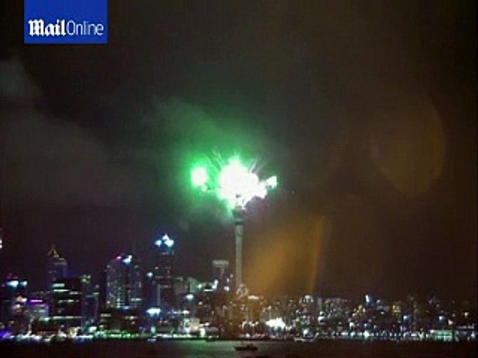 NewZealand 2015 New Year celebrations with tonnes of fireworks in spectacular display as welcomes 2015