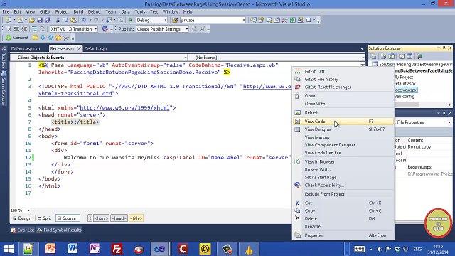 ASP.NET VB.NET Tutorials - State Management using Session Object In Urdu