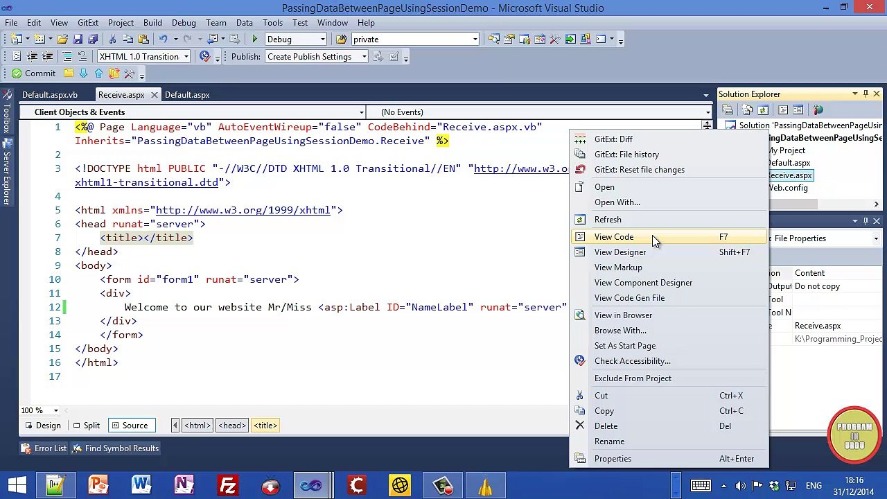 ASP.NET VB.NET Tutorials - State Management using Session Object In Urdu