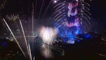 AMAZING DUBAI Stunning New Years Eve Fireworks 2015 Live HD Aerial View