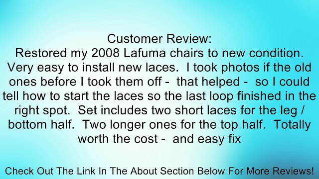 Lafuma Replacement Laces for RSX and RSX X-Large Recliners Review
