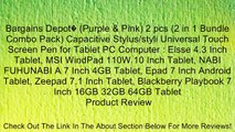 Bargains Depot� (Purple & Pink) 2 pcs (2 in 1 Bundle Combo Pack) Capacitive Stylus/styli Universal Touch Screen Pen for Tablet PC Computer : Elsse 4.3 Inch Tablet, MSI WindPad 110W 10 Inch Tablet, NABI FUHUNABI A 7 Inch 4GB Tablet, Epad 7 Inch Android Tab