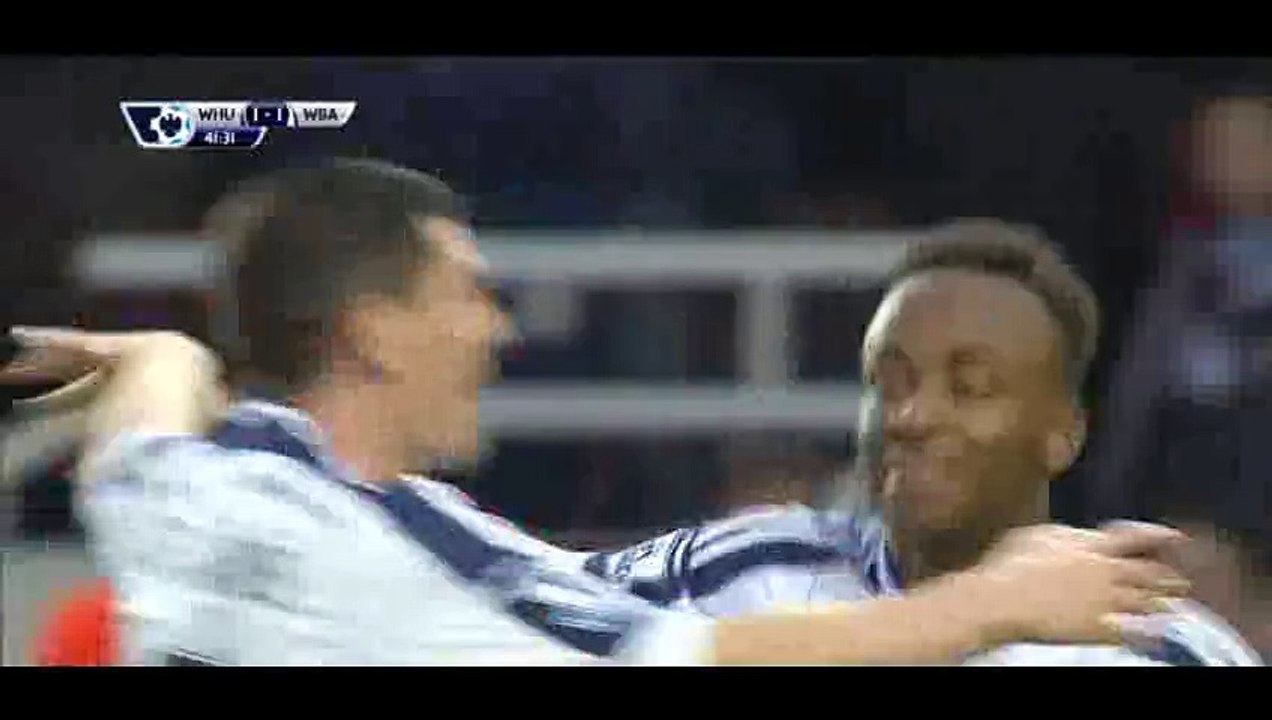 Goal Berahino - West Ham 1-1 West Brom - 01-01-2014