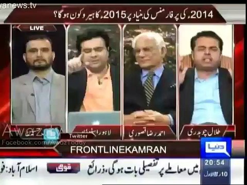Public Opinion in Kamran Shahid Show Who will become Hero of 2015 Results shows Imran Khan = 54% , Nawaz Sharif = 40%