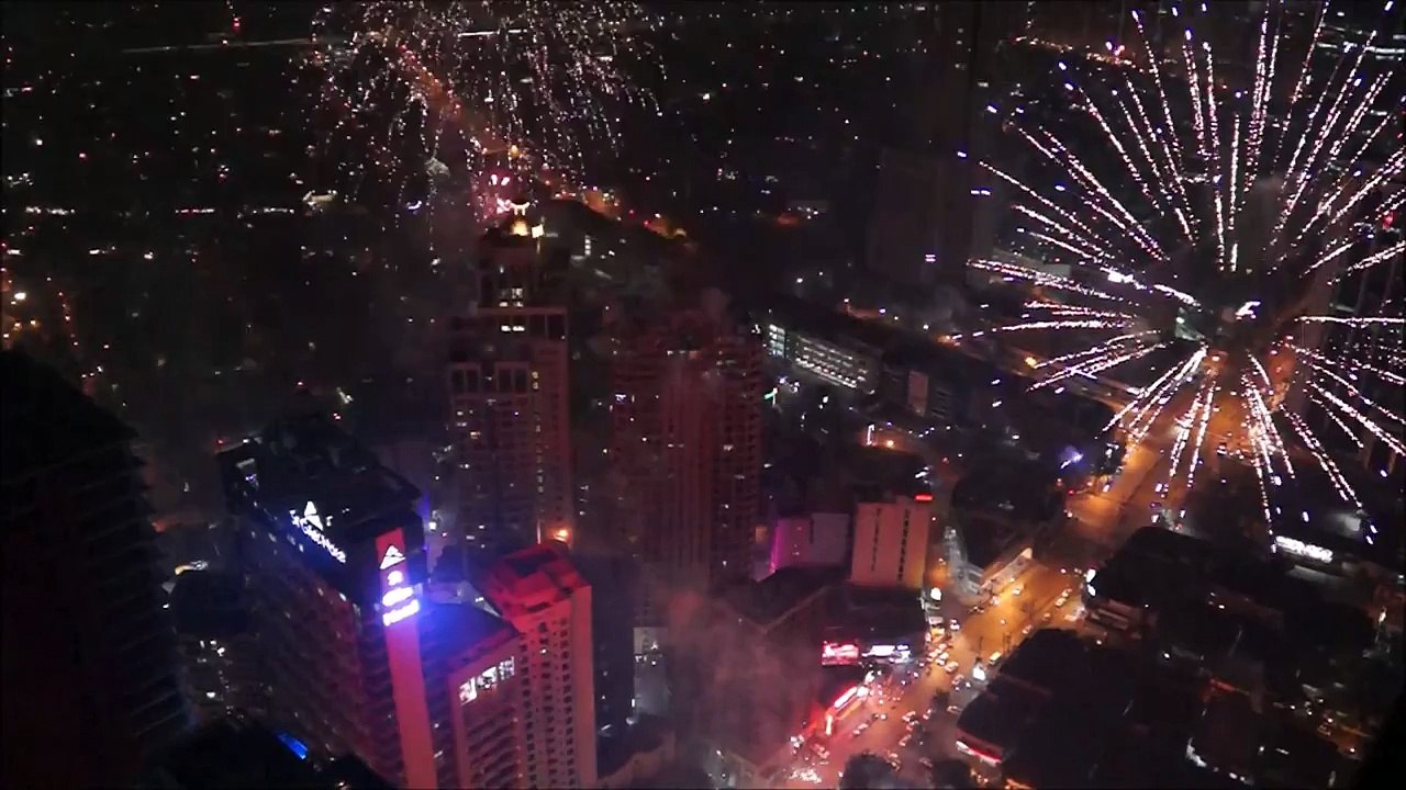 Fireworks over Metro Manila New Year Eve 2015