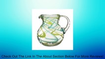 Swirled Glass Beverage Pitcher - Aqua and Lime - Handmade from Recycled Glass - 8.5
