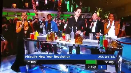 Pitbull falls after taking shots New Years 2015