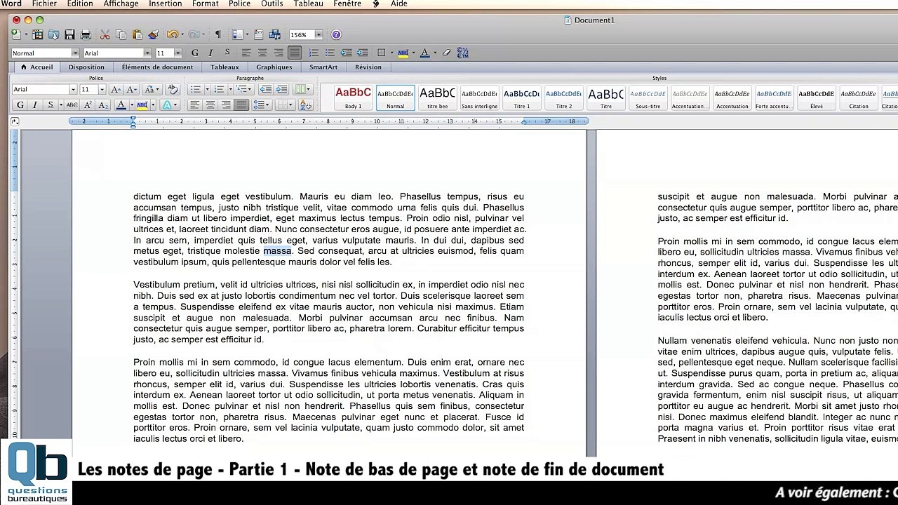 Comment insérer une note sous word