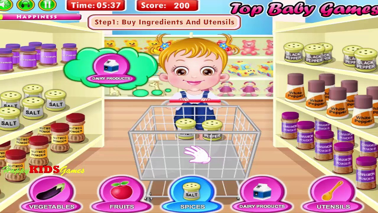 Baby Hazel Buying Grocery and kitchen accessories Game