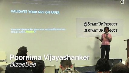 Poornima Vijayashanker, Founder & CEO, BizeeBee & Femgineer, speaks at Startup Product Summit SF1