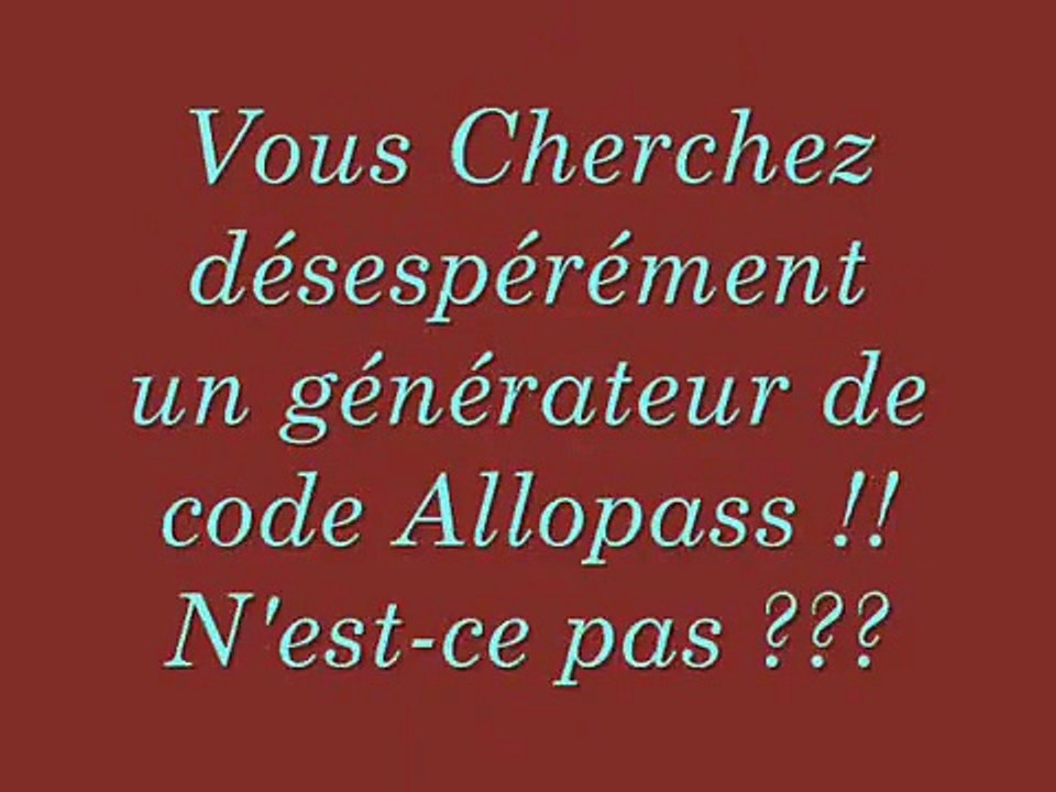 générateur de code allopass