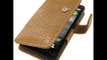 PDair Leather case for Motorola DROID X MB810 - Book Type (Brown/Crocodile Pattern)