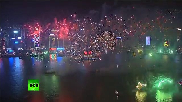 Magnifiques feux d'artifice à Hong Kong pour le nouvel an 2015 !