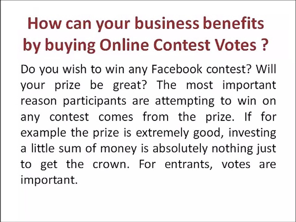 How can your business benefits by buying Online Contest Votes