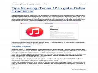 Important Tips for Using iTunes 12