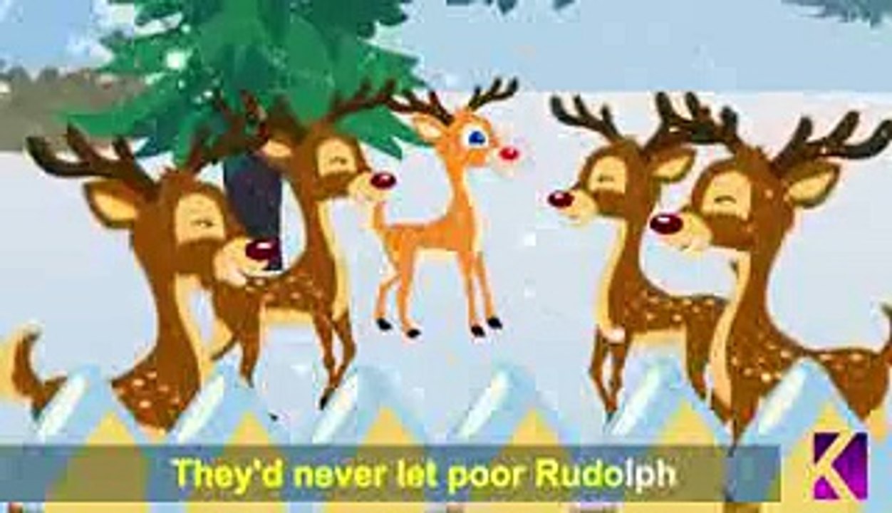 Rudolph The Red Nosed Reindeer | Nursery Rhyme With Lyrics - video ...