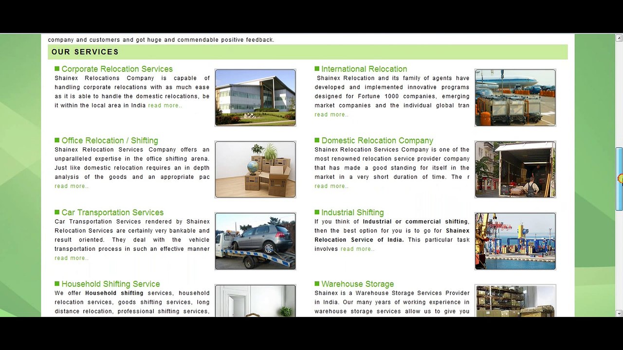 Shainex Relocation Website Demo | Webrex Technologies