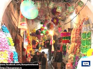 Dunya News  - Lahore: Streets lighten up to celebrate Eid Miladun Nabi
